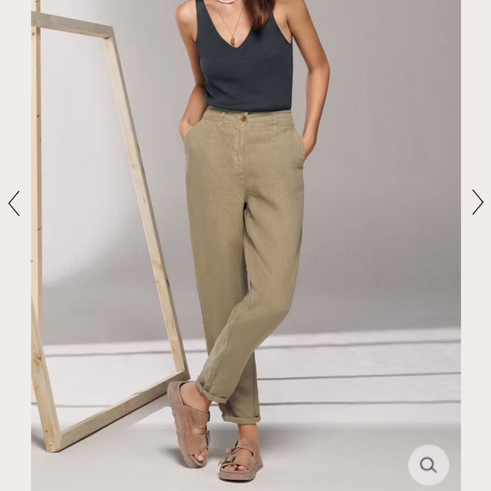 Poetry Brand Tapered Heavy Linen Trousers